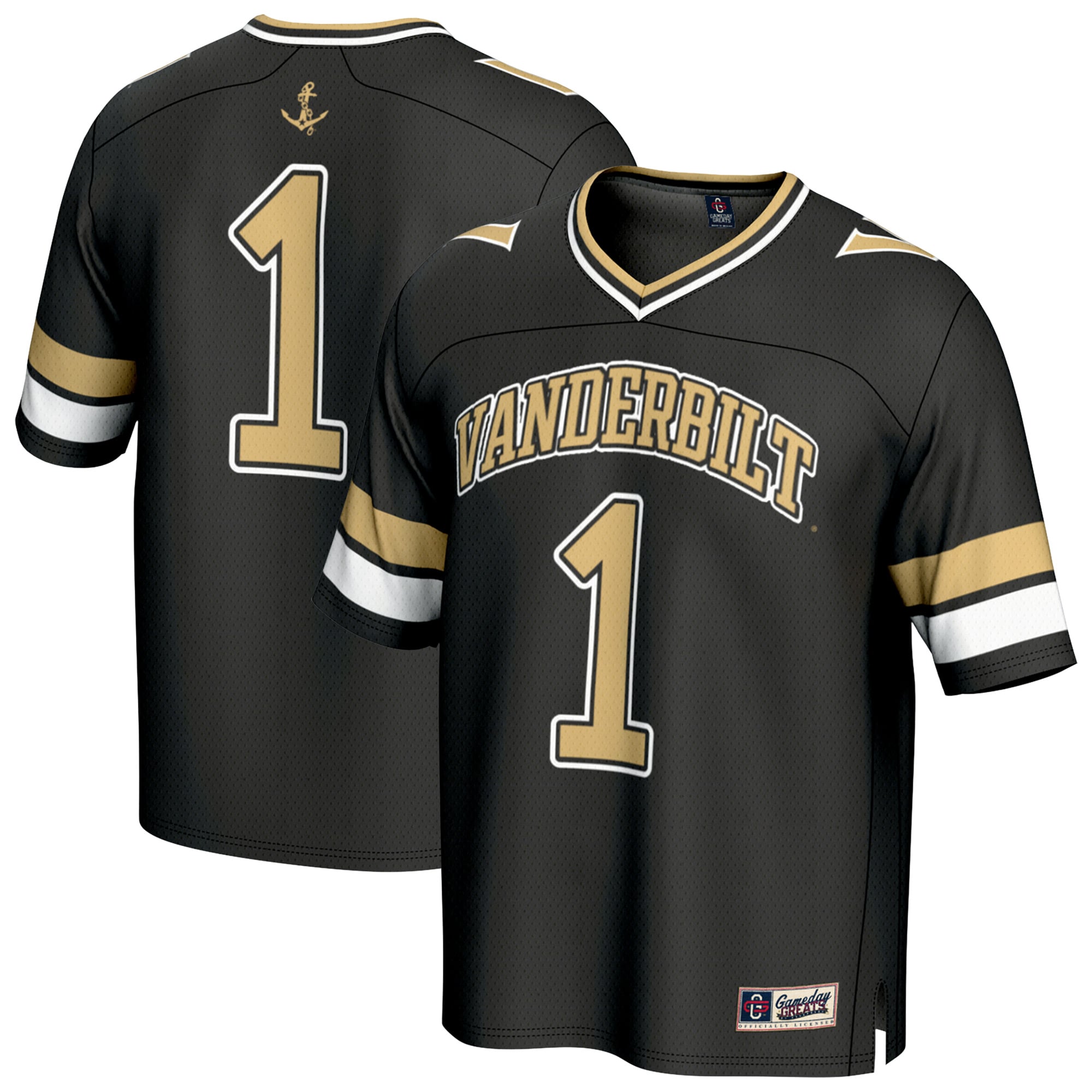 Vanderbilt Commodores #1 Black Football Jersey - Women's