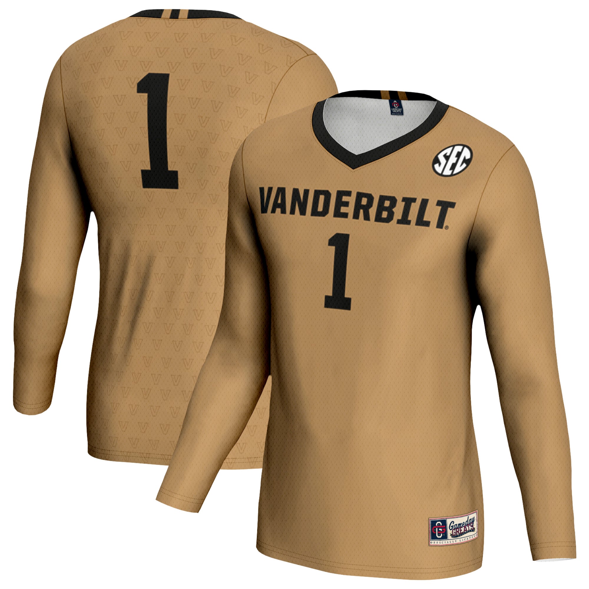 Vanderbilt Commodores #1 Gold Volleyball Jersey - Youth
