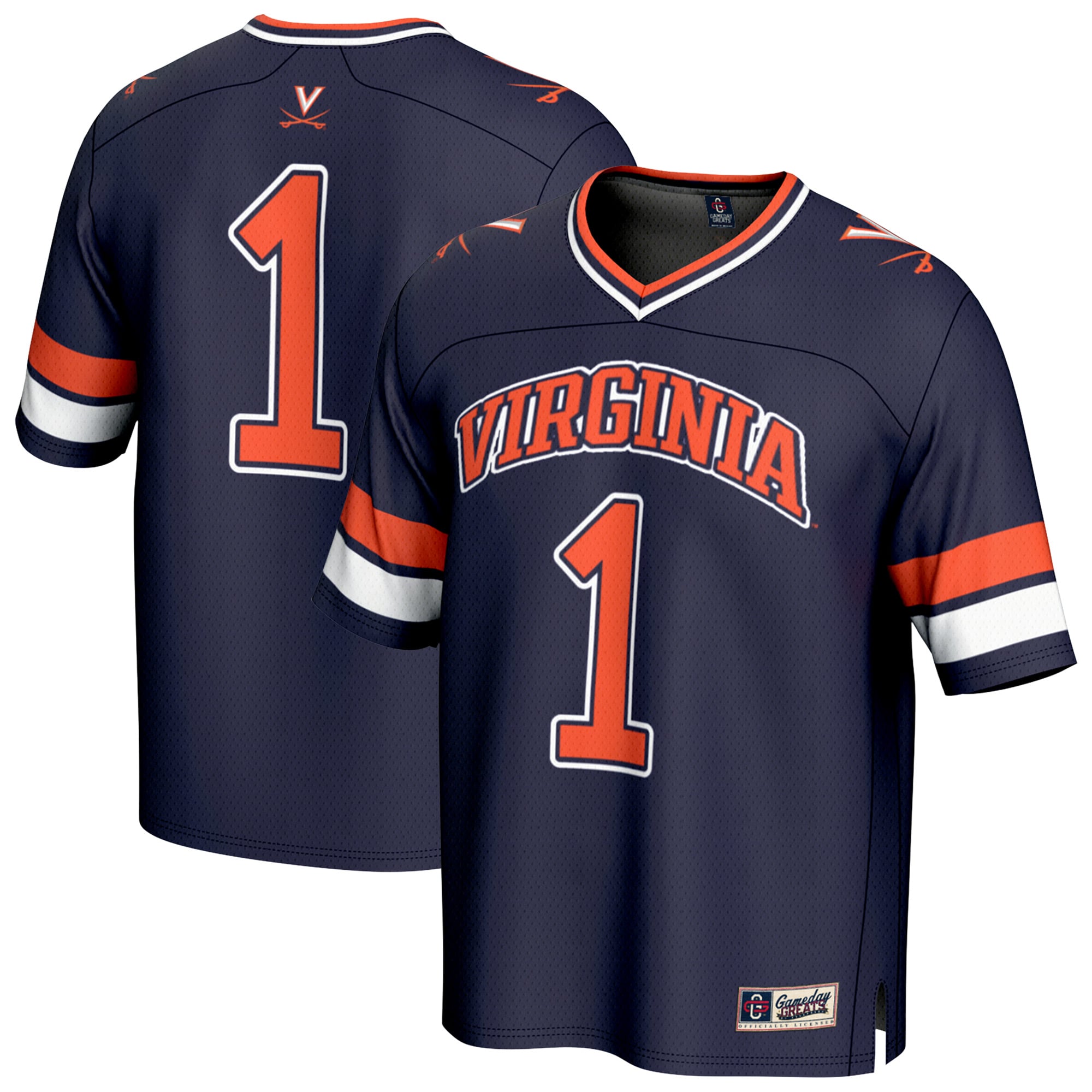 Virginia Cavaliers #1 Navy Jersey Football Jersey - Men's