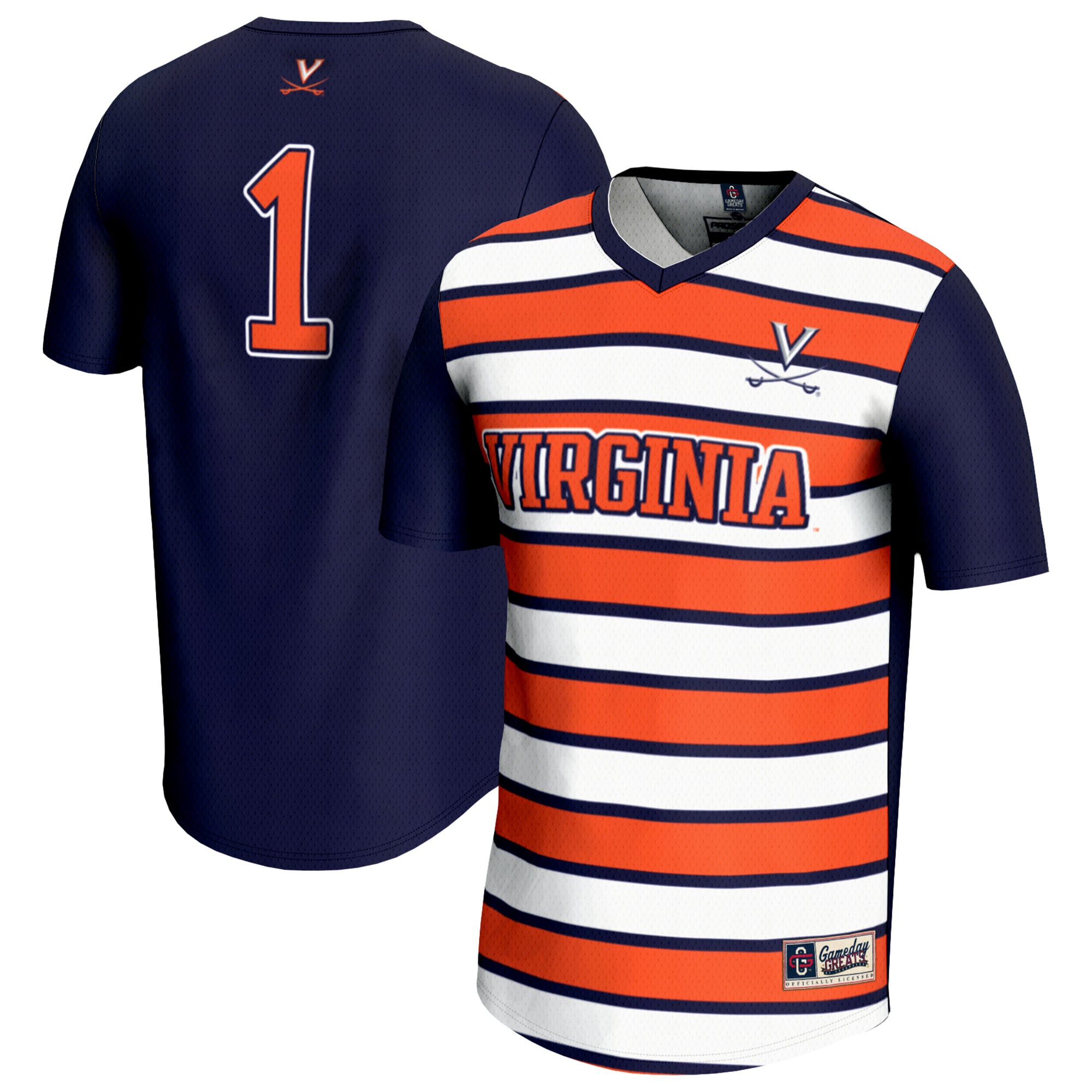 Virginia Cavaliers #1 Navy Soccer Shirt - Men's