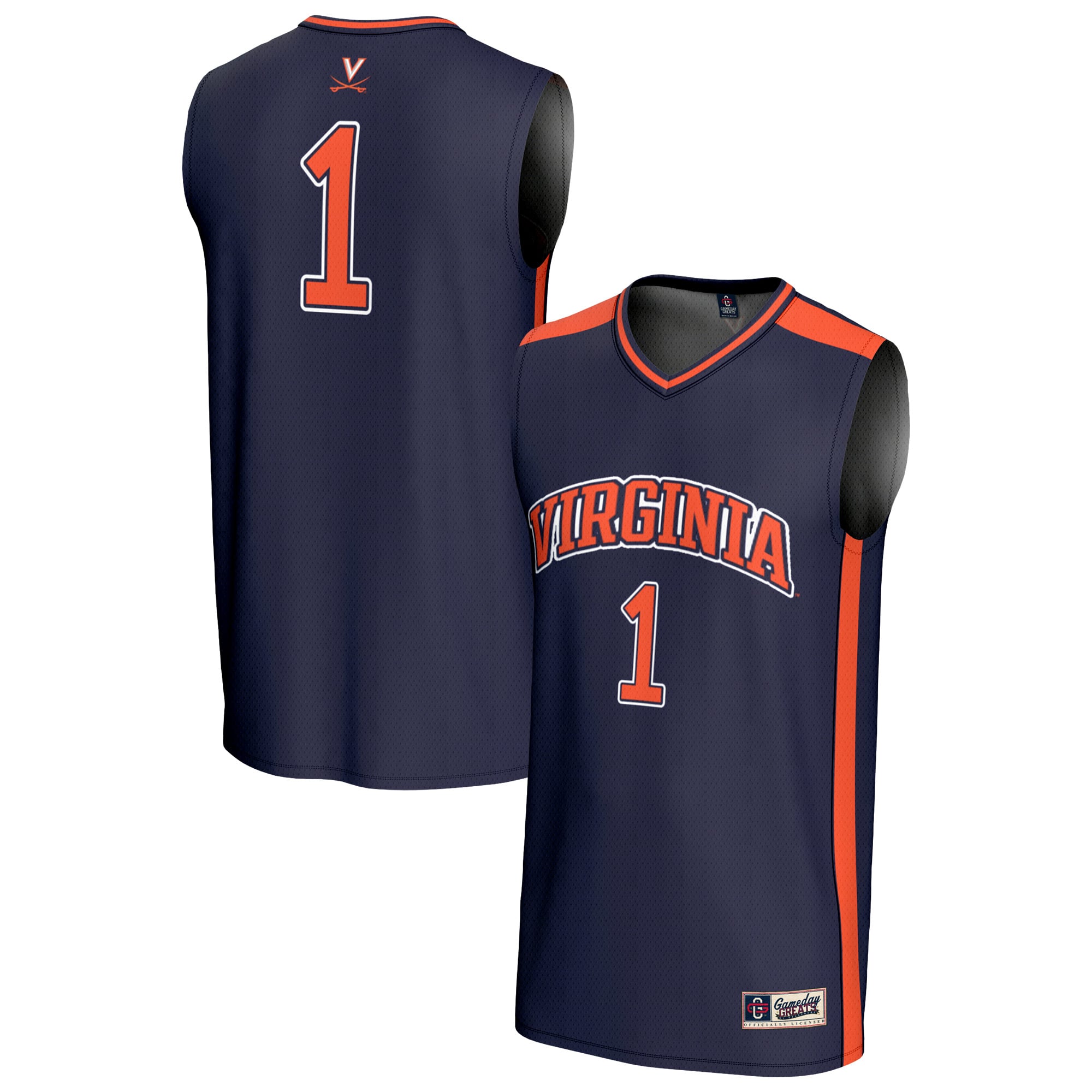 Virginia Cavaliers #1 Navy Basketball Jersey - Youth