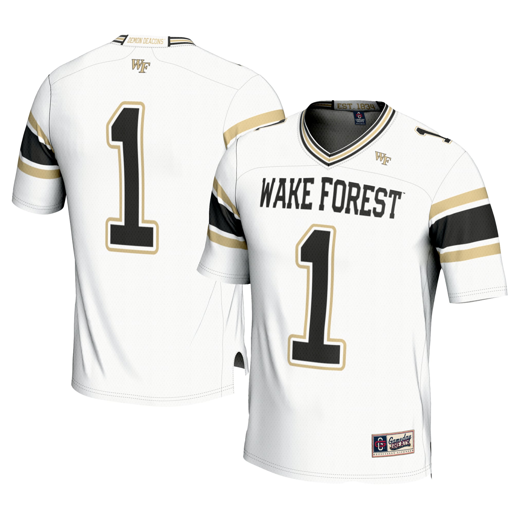 Wake Forest Demon Deacons #1 White Football Jersey - Men's