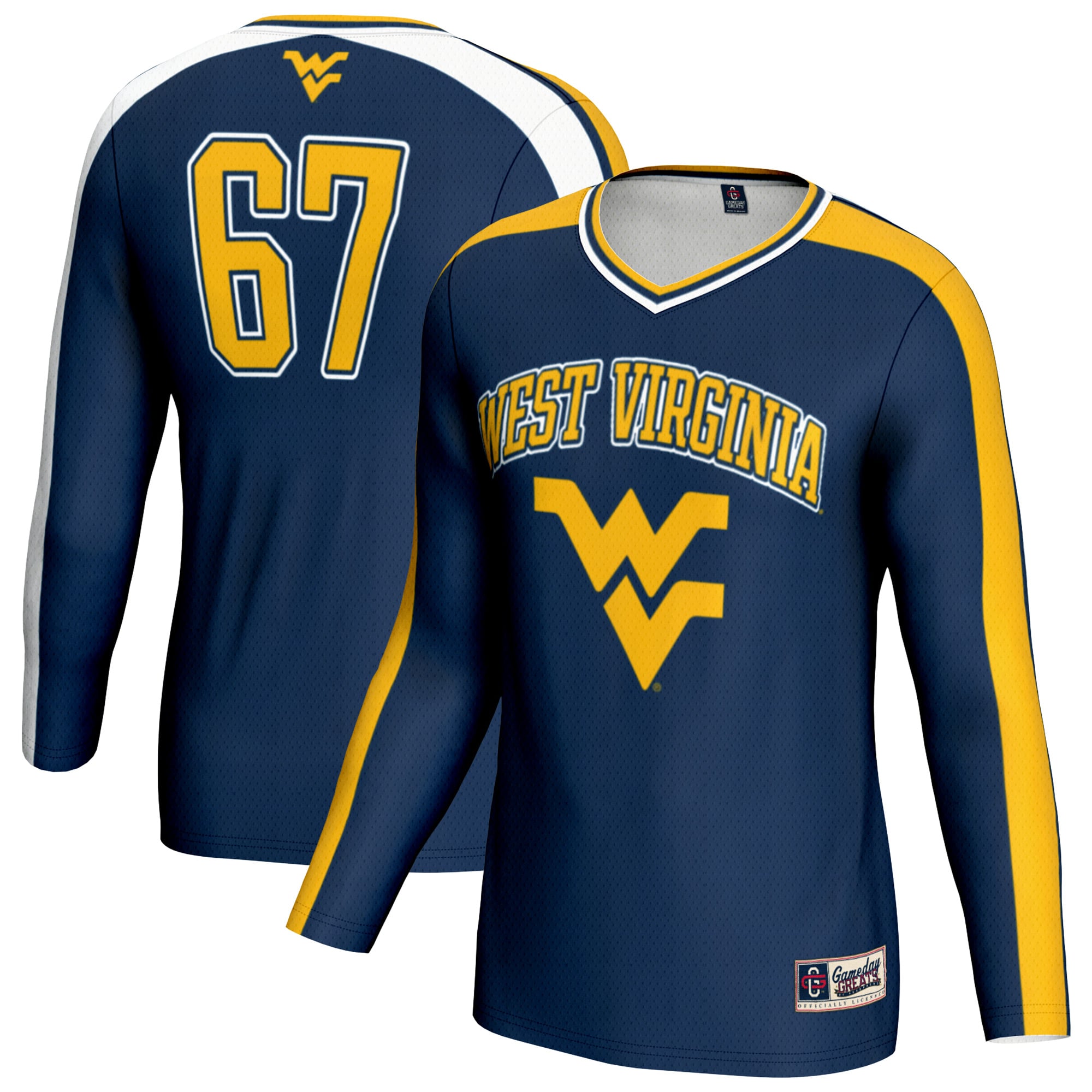 West Virginia Mountaineers #67 Navy Volleyball Shirt - Men's