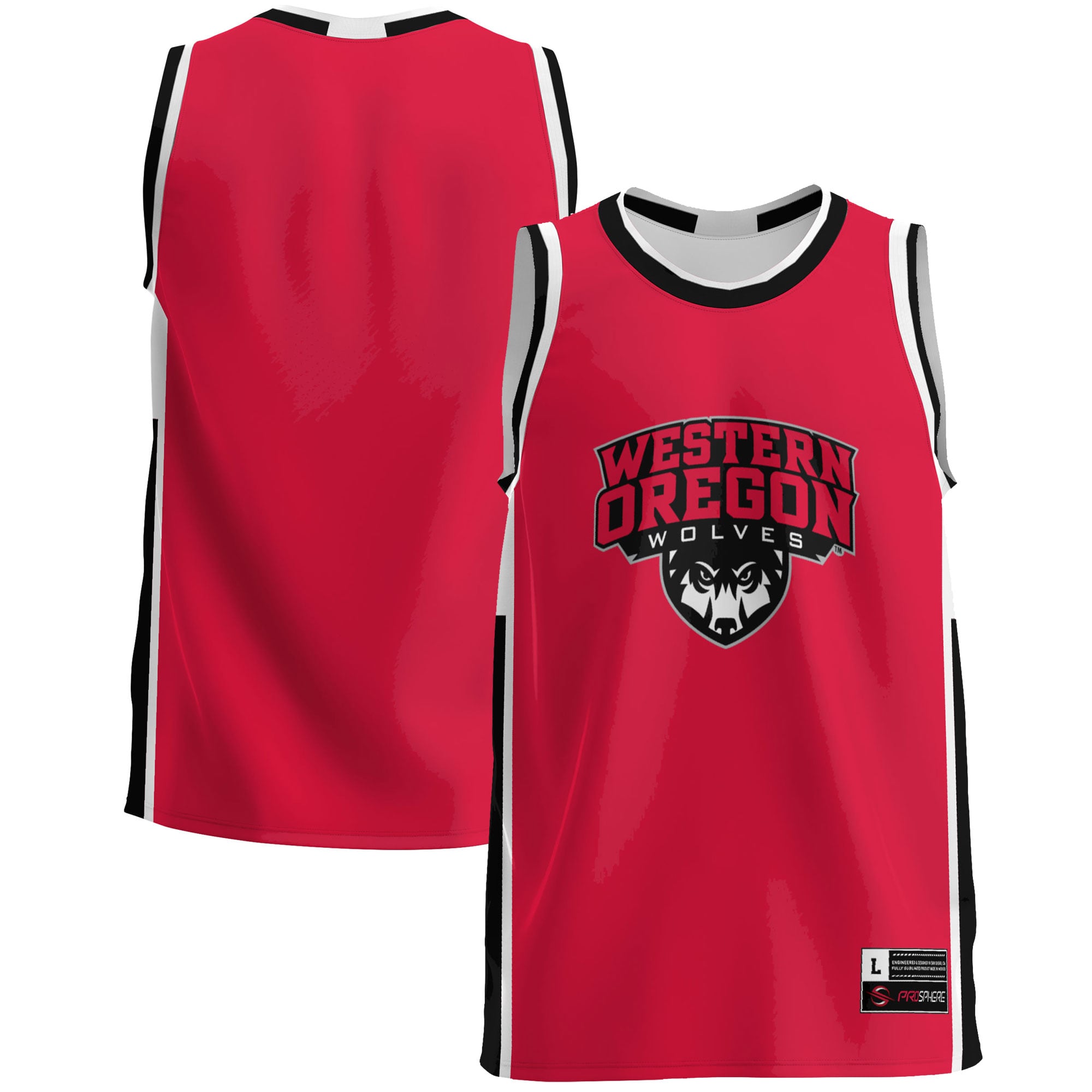 Western Oregon Wolves Red Basketball Jersey - Women's