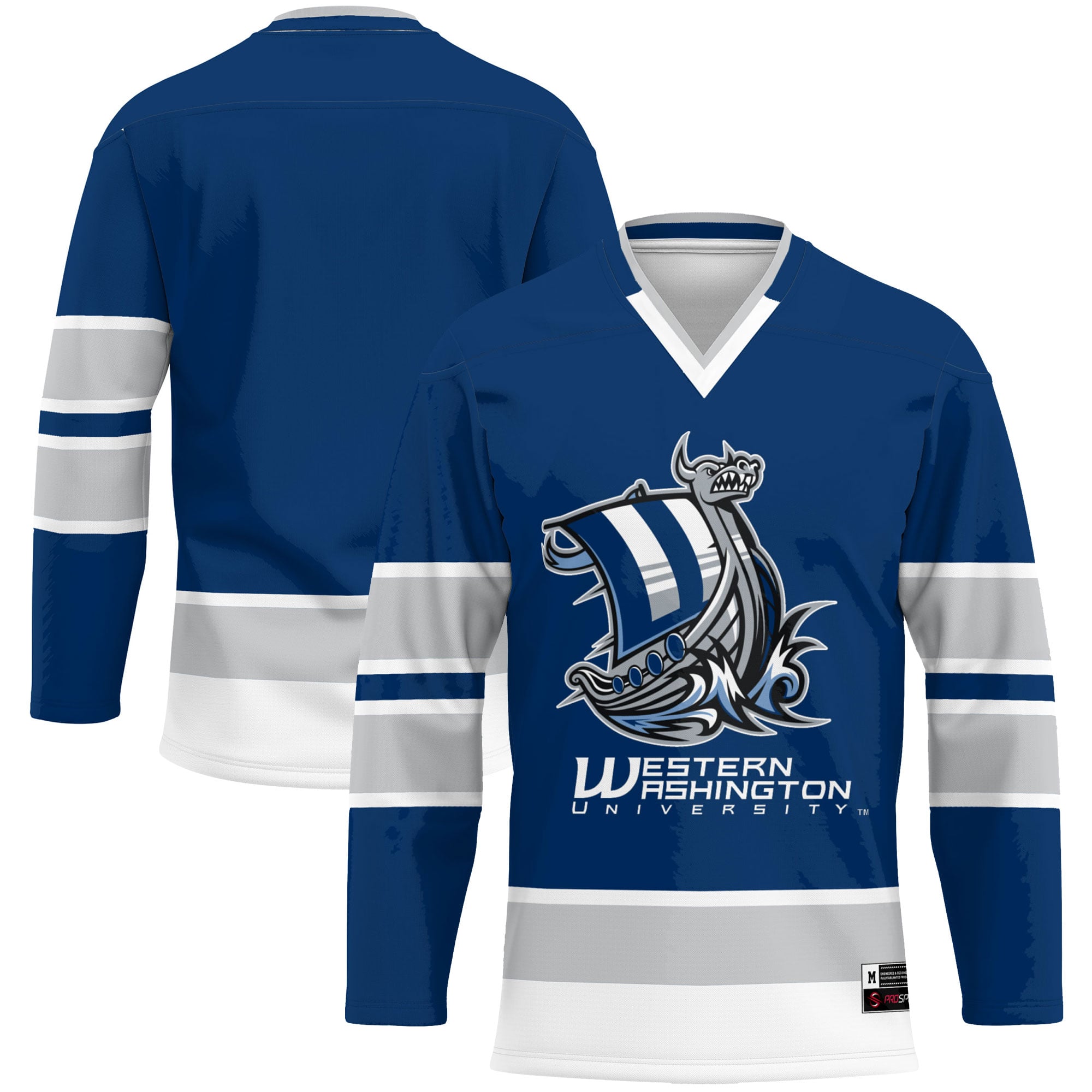 Western Washington Vikings Navy Hockey Jersey - Men's