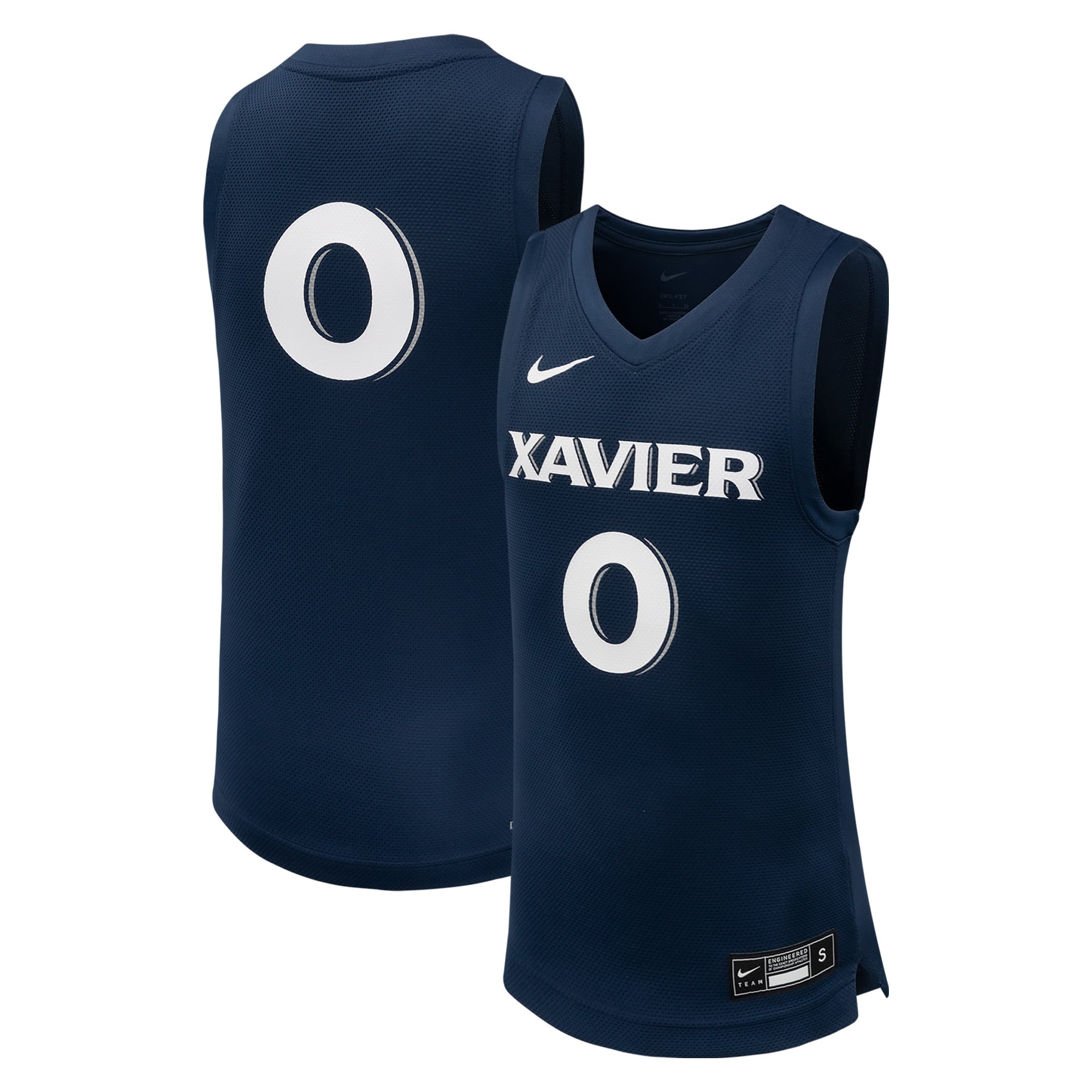 Xavier Musketeers #0 Navy Basketball Shirt - Youth