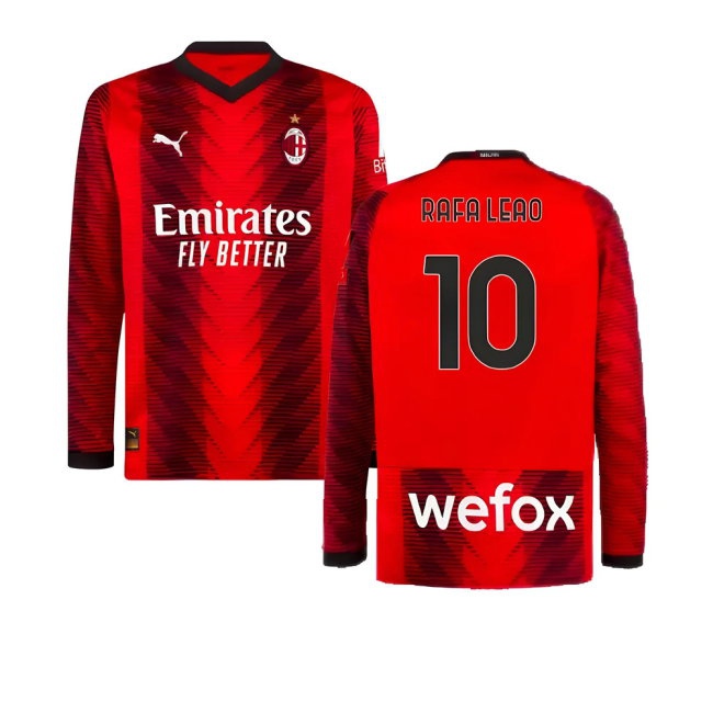 Men's AC Milan 2023/24 Home Long Sleeve Jersey