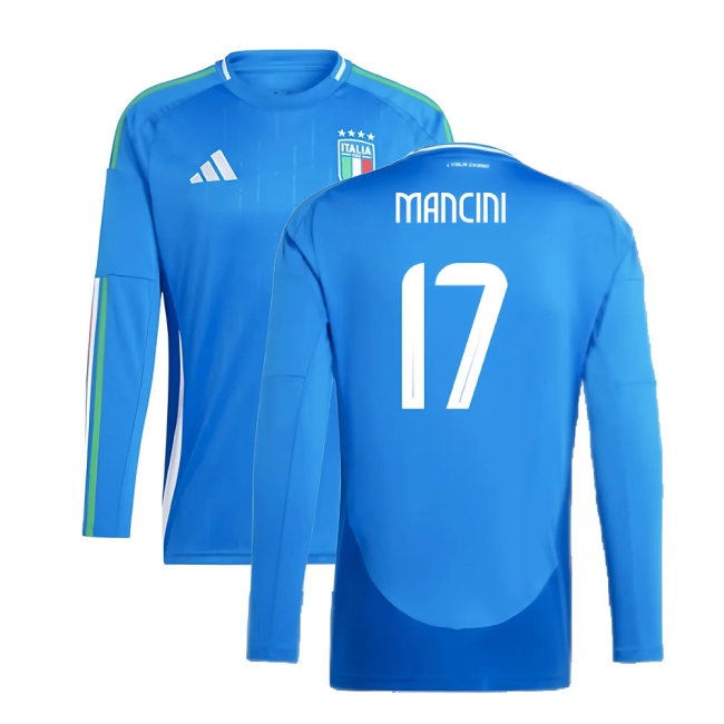 Kids' Italy 2024/25 Home Long Sleeve Jersey