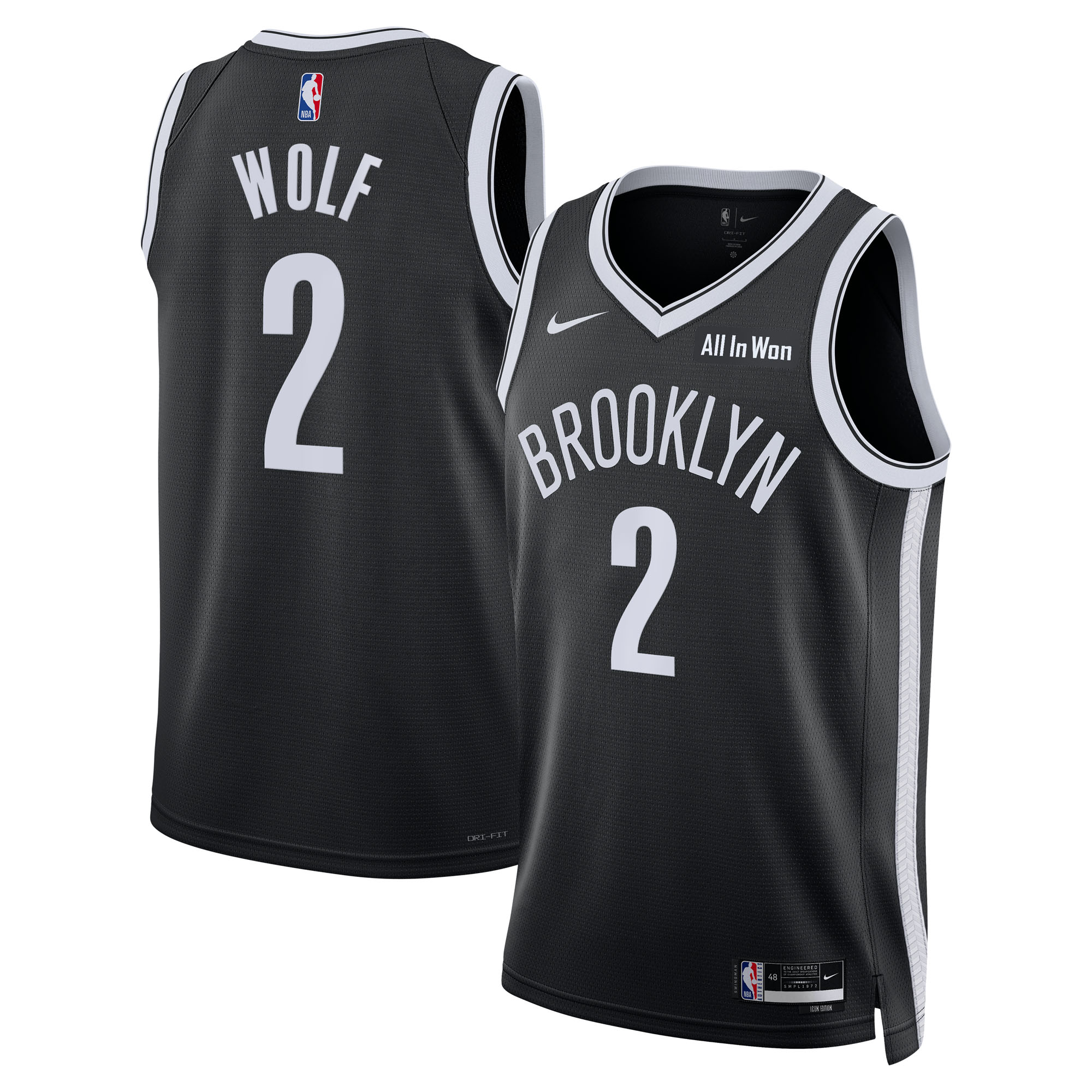 Men's Brooklyn Nets Black Icon Swingman Jersey