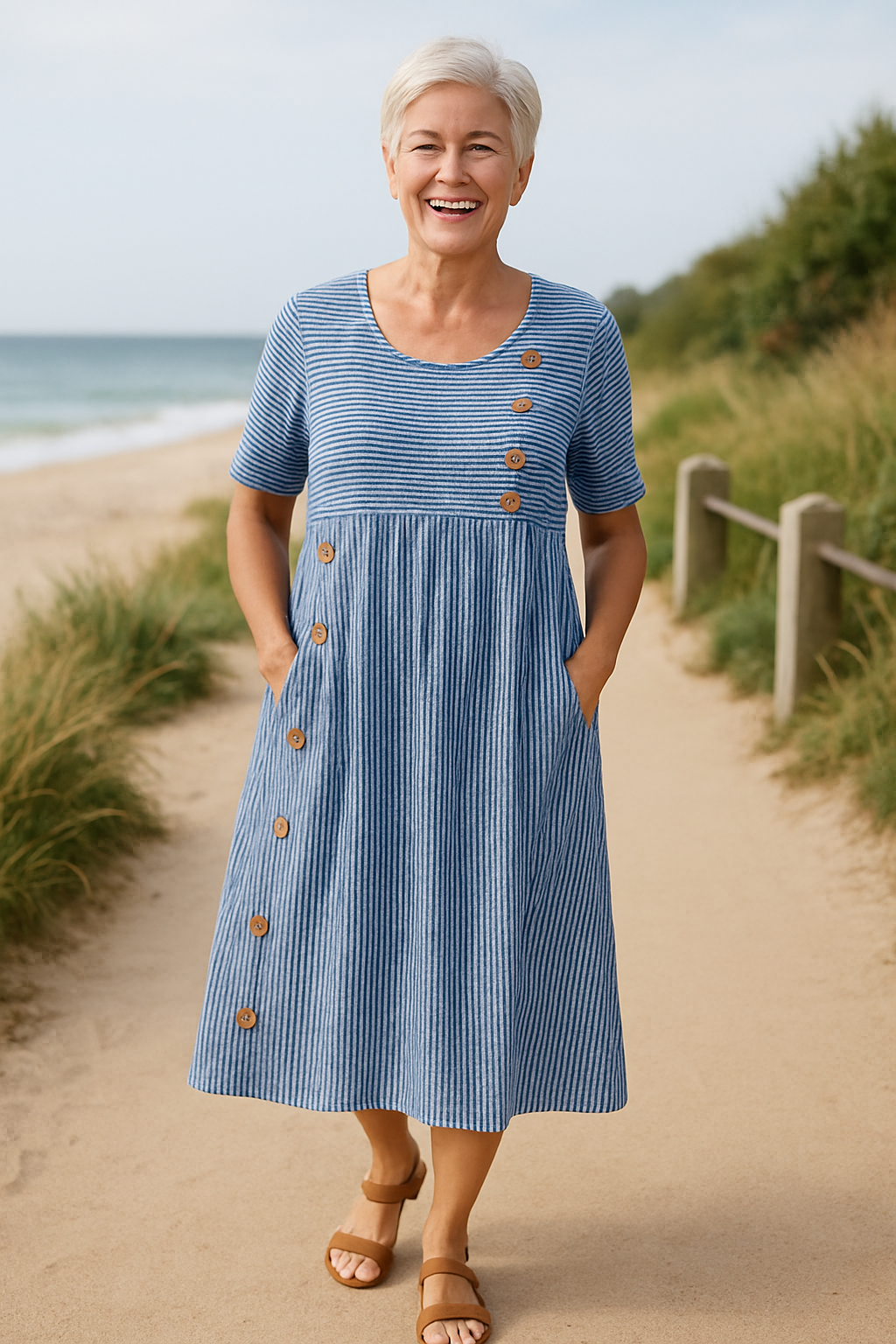 Nerissa | Striped Midi Dress