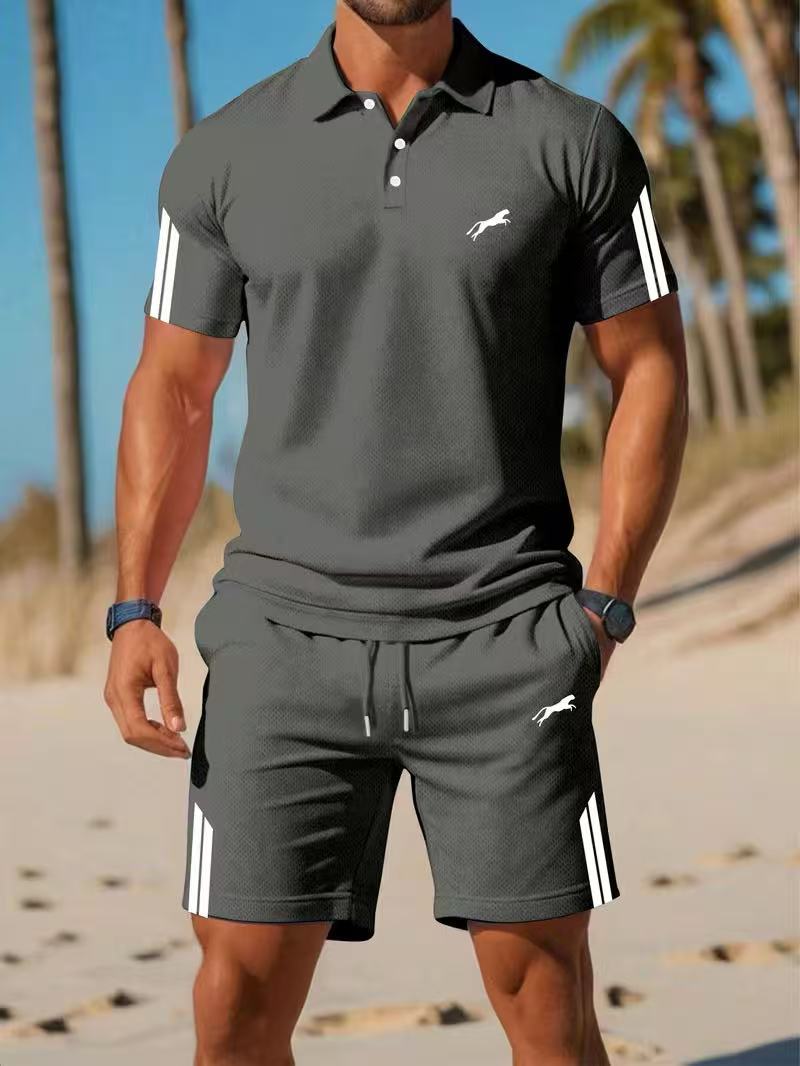 Set aus schnell trocknendem Kurzarmhemd und Shorts für Herren