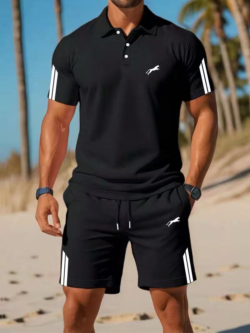 Set aus schnell trocknendem Kurzarmhemd und Shorts für Herren
