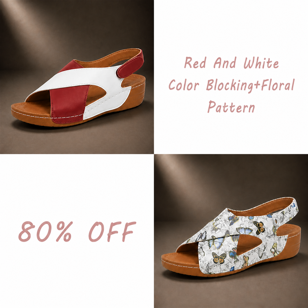 BUY 2 (Red And White Color Blocking+Floral Pattern) 80% OFF
