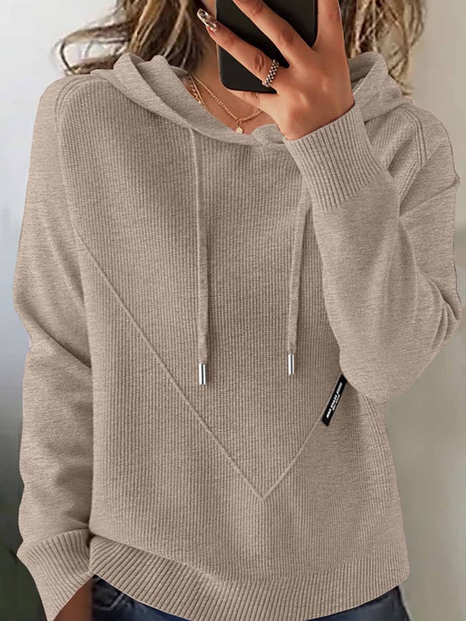 Langärmliger Damen-Kapuzenpullover für Herbst und Winter