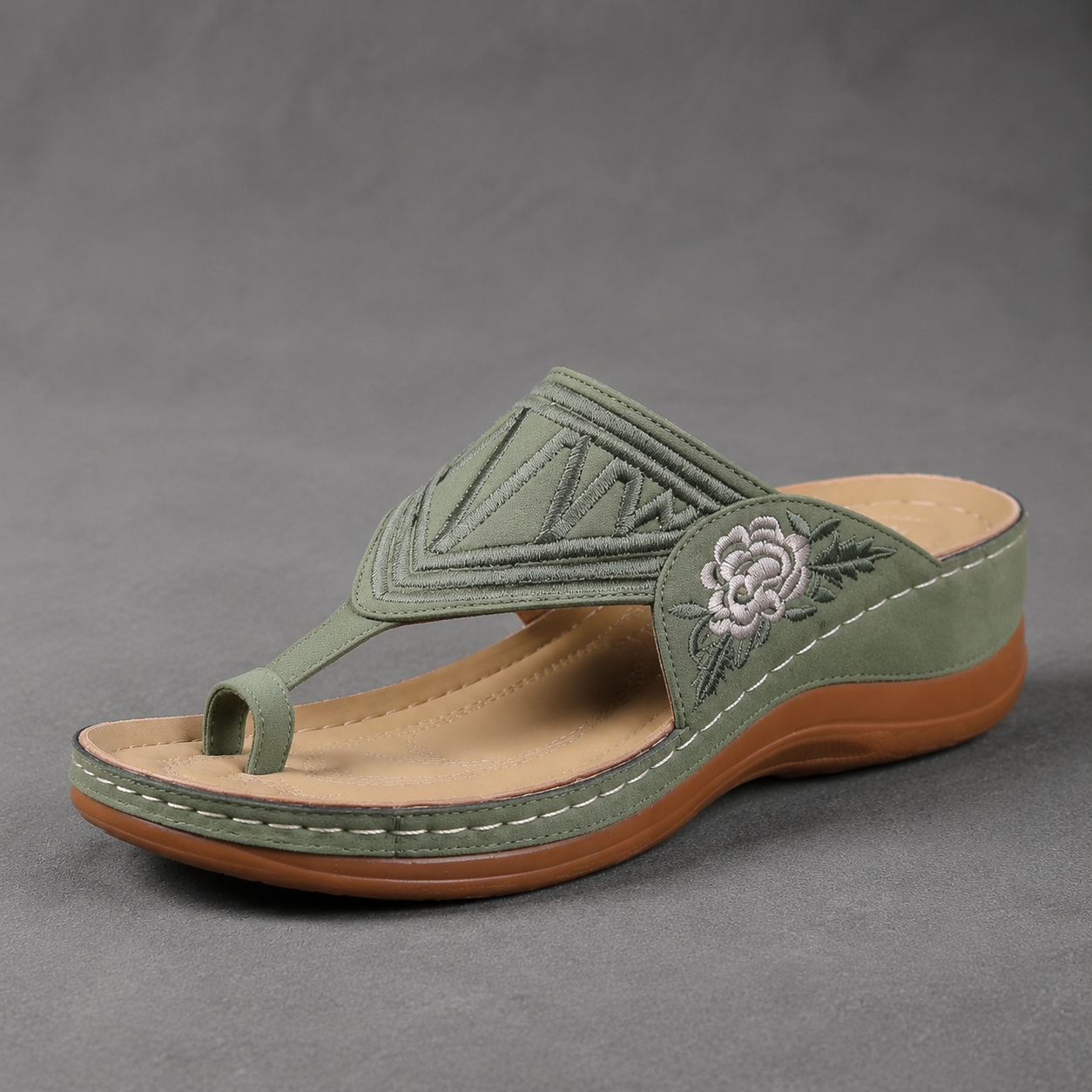 LETZTER TAG 70 % RABATT ✨ Komfort-Sandalen mit Blumenstickerei für Damen
