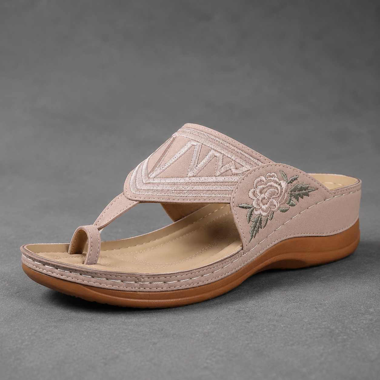 LETZTER TAG 70 % RABATT ✨ Komfort-Sandalen mit Blumenstickerei für Damen
