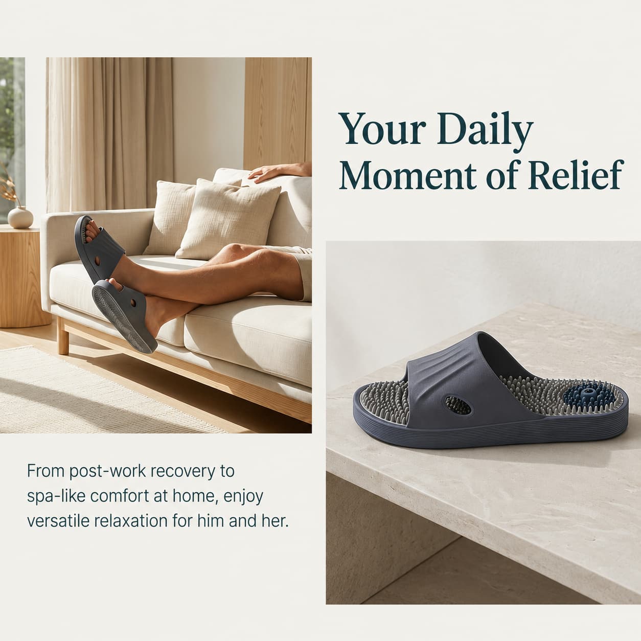👣Akupressur-Massageschuhe – rutschfeste Badepantoffeln, Sandalen zur Linderung von Plantarfasziitisy