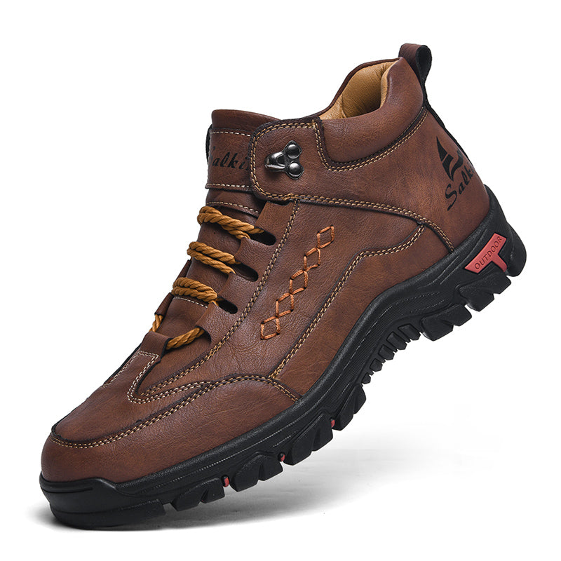 ⏰Limited-Time 70% OFF – Men’s Orthopedic Handmade Leather Driving Boots–Pressure Relief, Waterproof, Slip-Resistant, Wide Toe, Arch&Ankle Support for Everyday & Travel