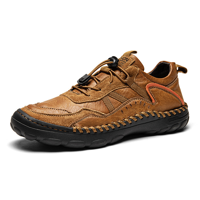 StrideCrafts Men's Leather Loafers - Arch Support & Wide Fit Slip-Ons