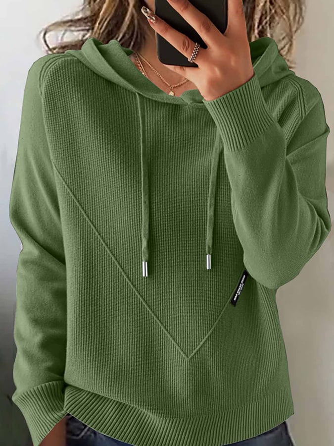 Langärmliger Damen-Kapuzenpullover für Herbst und Winter