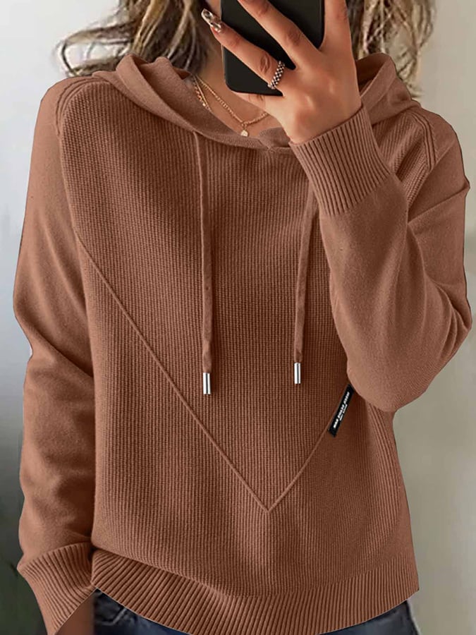 Langärmliger Damen-Kapuzenpullover für Herbst und Winter