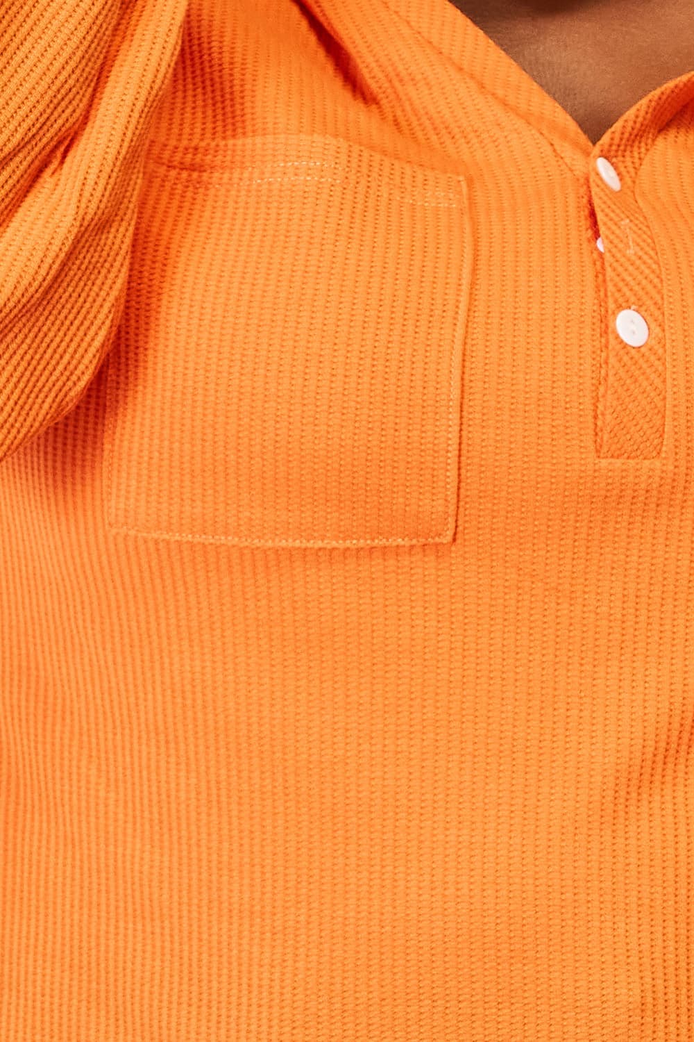 Orange waffle-knit pullover hoodie 10