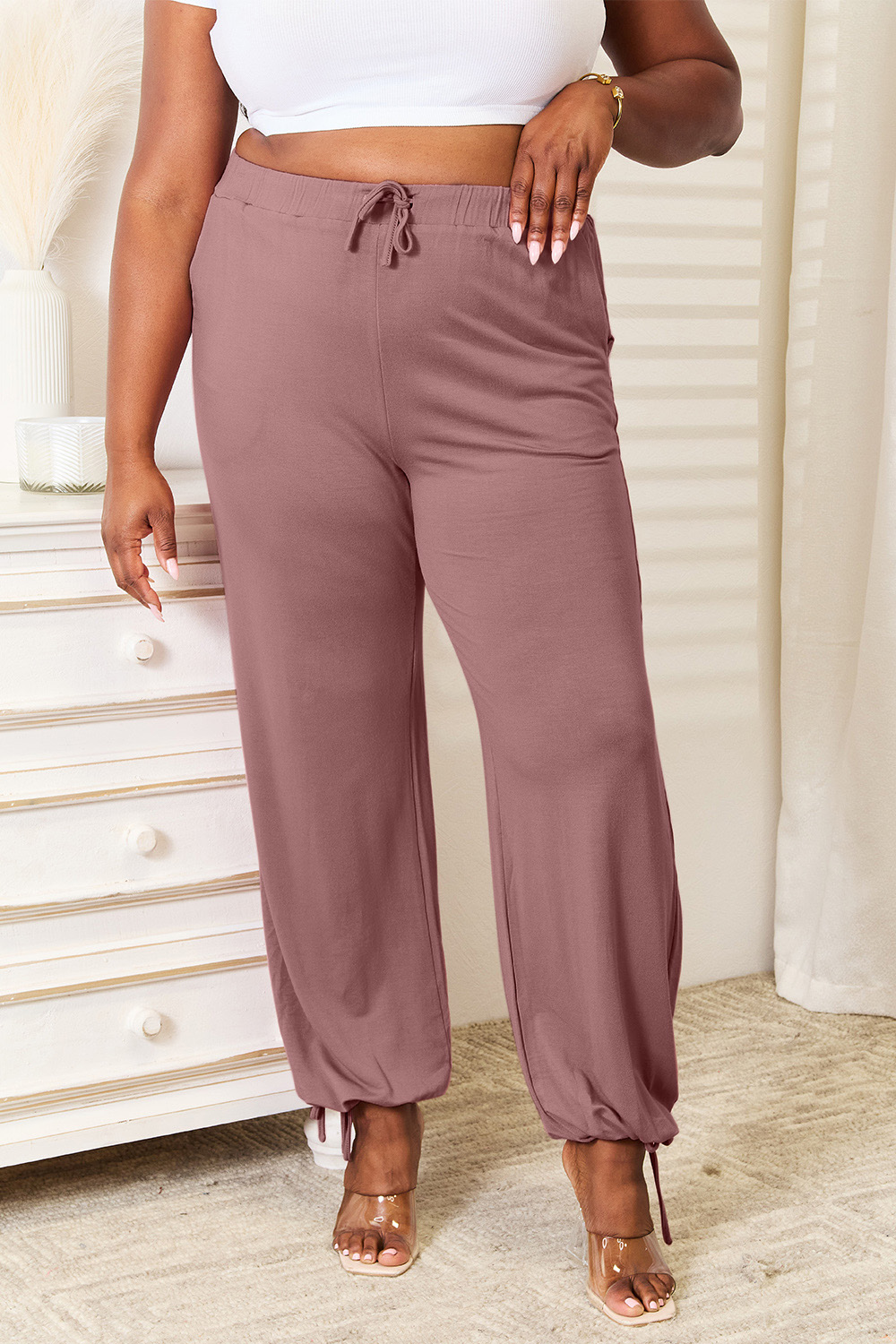 Soft rayon drawstring pants 5