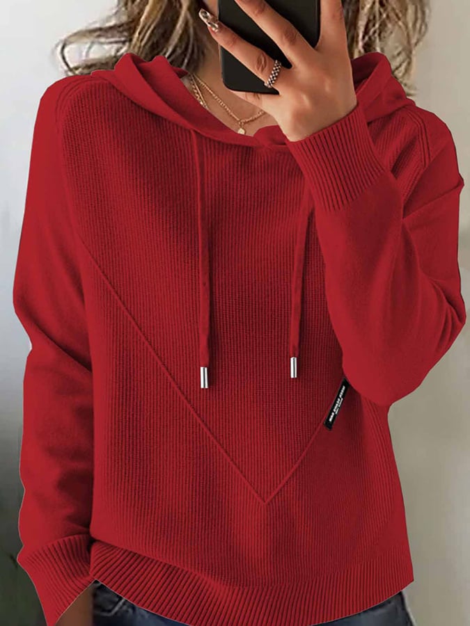 Langärmliger Damen-Kapuzenpullover für Herbst und Winter