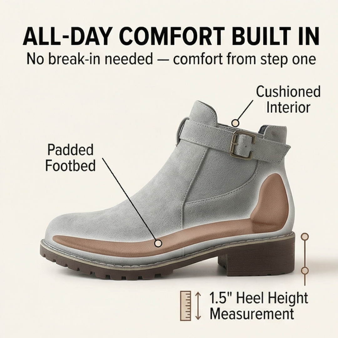 Women's Suede-Look Buckle Ankle Booties