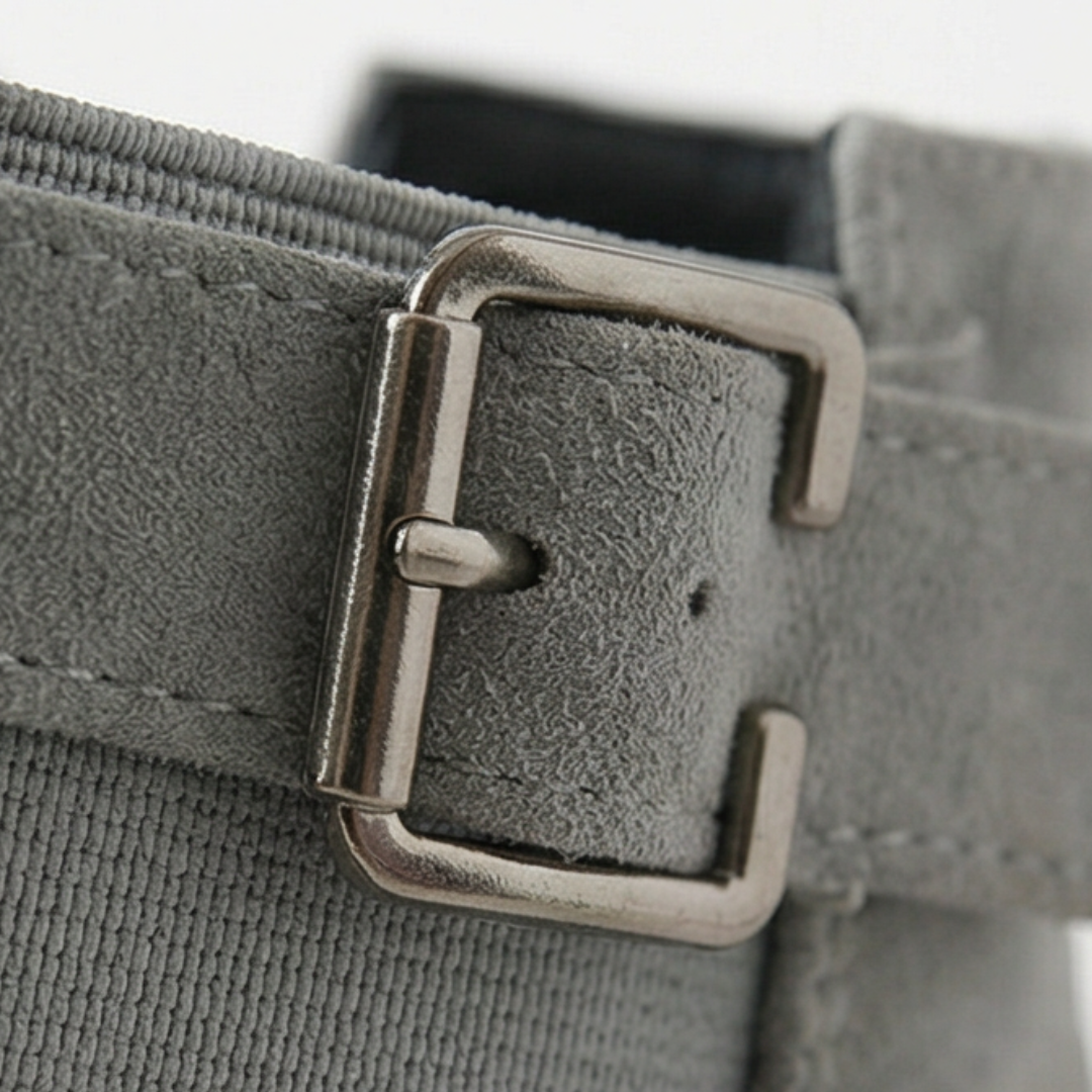 Women's Suede-Look Buckle Ankle Booties