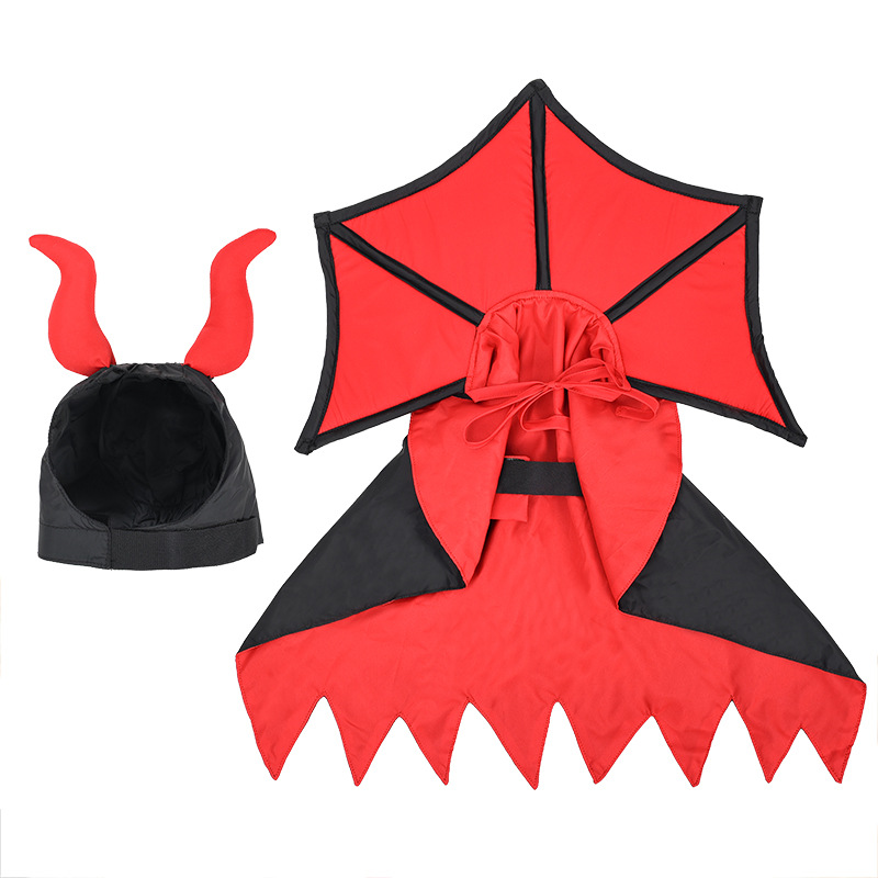 Black pet vampire cloak and hat Halloween set
