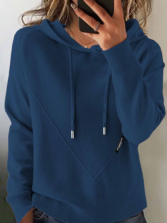Langärmliger Damen-Kapuzenpullover für Herbst und Winter
