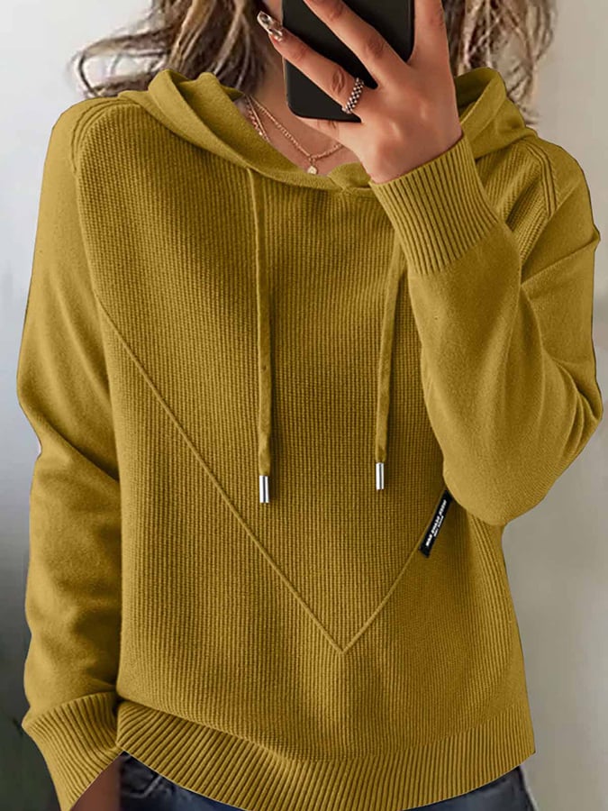 Langärmliger Damen-Kapuzenpullover für Herbst und Winter