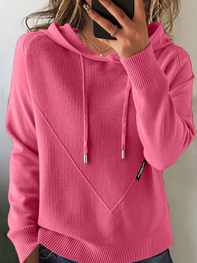 Langärmliger Damen-Kapuzenpullover für Herbst und Winter