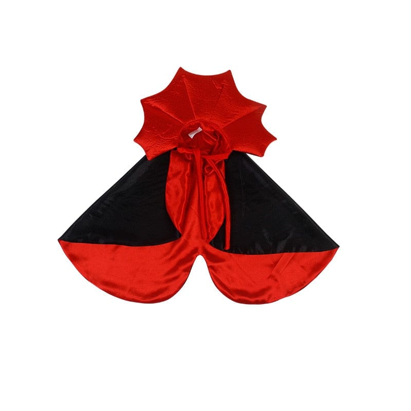 Red and black pet vampire cape Halloween costume