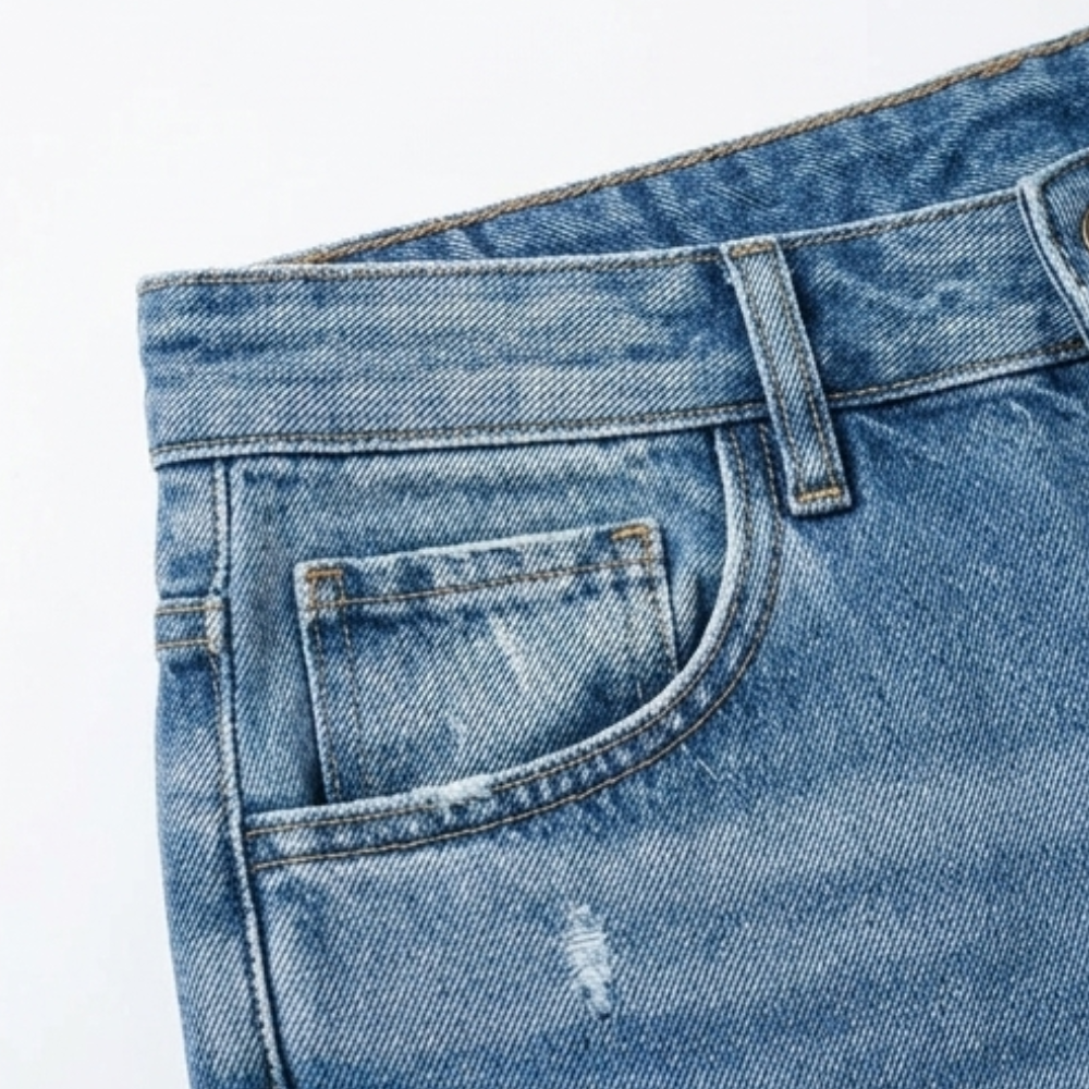 Women's Retro Fringed Cropped Straight Leg Jeans
