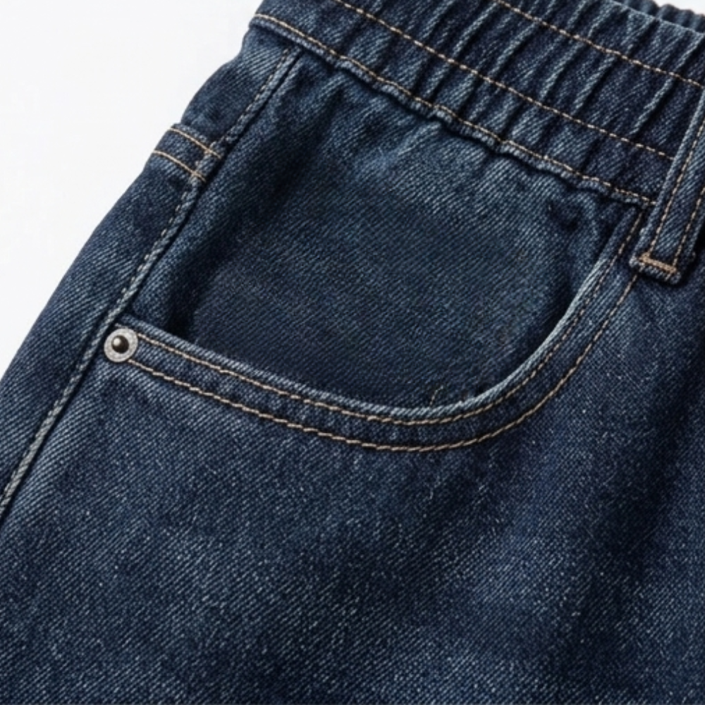 Drawstring Wide-Leg Comfort Jeans
