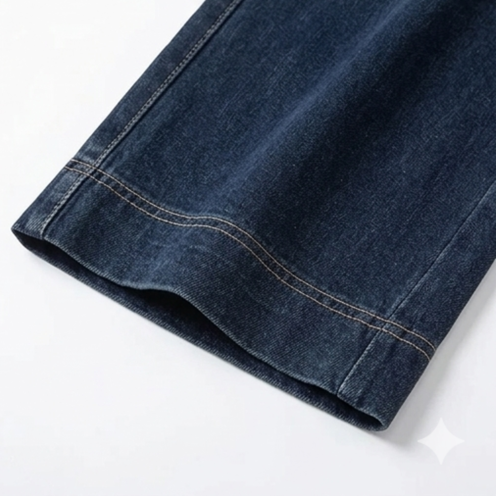 Drawstring Wide-Leg Comfort Jeans