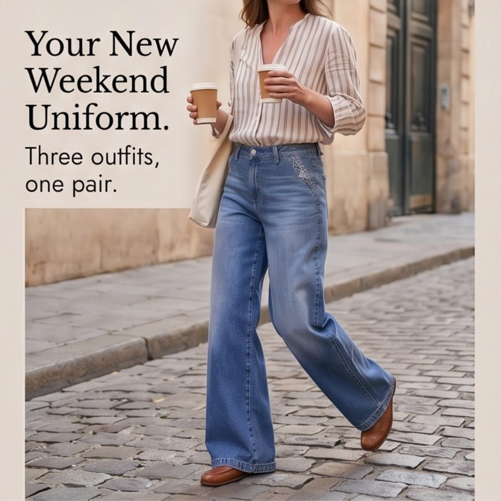 Women's Vintage Wide-Leg Flare Jeans