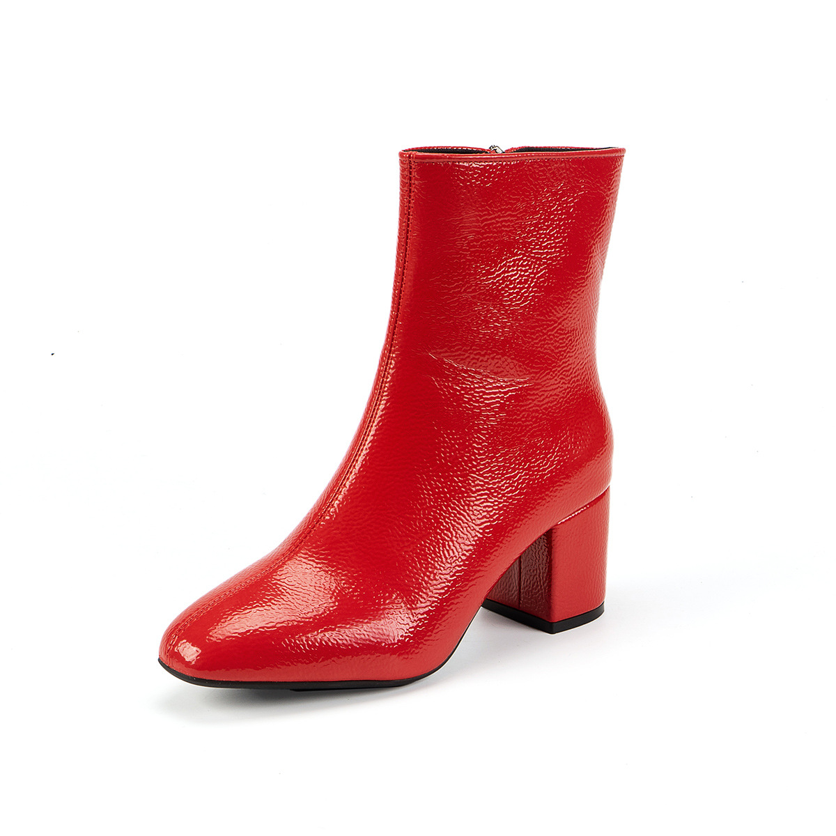 Women's Ankle Boots - Pointed Toe - Side Zipper - Stretch Fit - Mid Heel - Stylish Short Boot