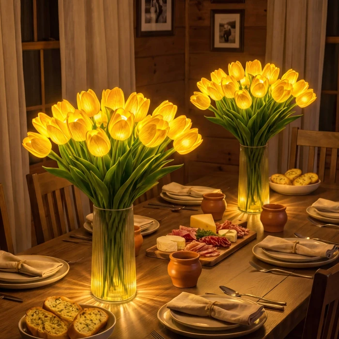 Strahlendes, romantisches Tulpenlicht