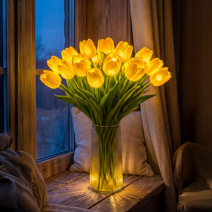 Strahlendes, romantisches Tulpenlicht