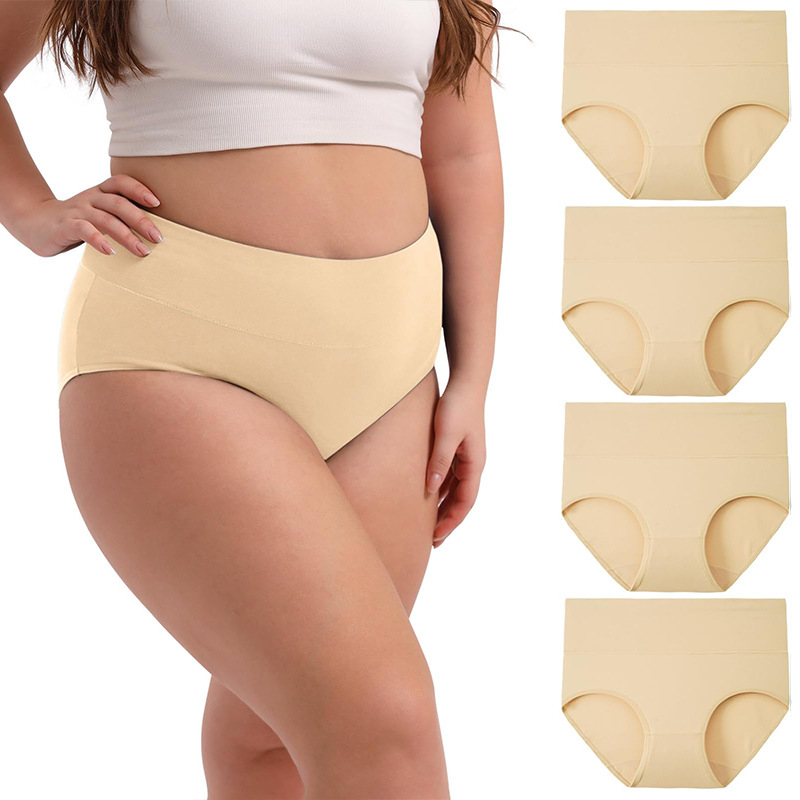 Figurbetonte Komfort-Unterwäsche mit hoher Taille, 4er-Pack