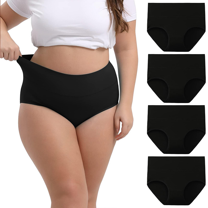 Figurbetonte Komfort-Unterwäsche mit hoher Taille, 4er-Pack