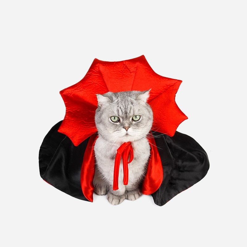 Red and black pet vampire cape Halloween costume