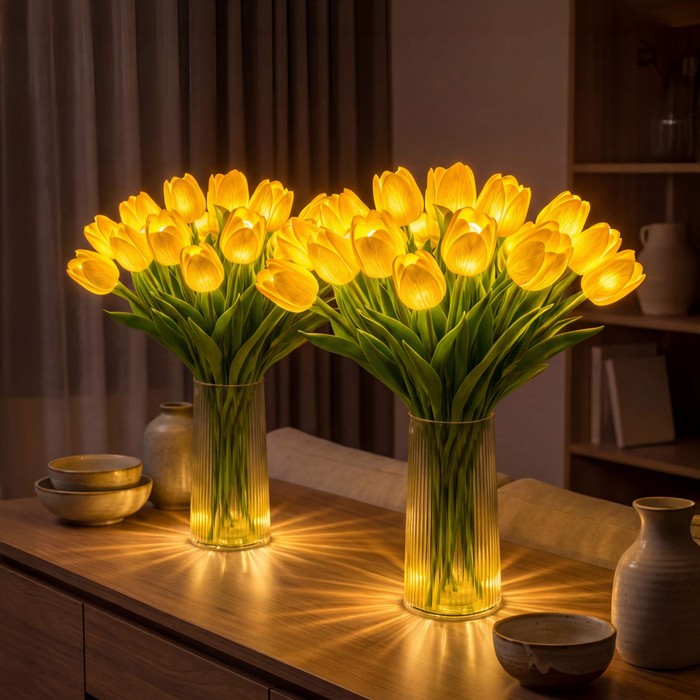 Strahlendes, romantisches Tulpenlicht