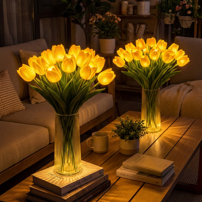 Strahlendes, romantisches Tulpenlicht