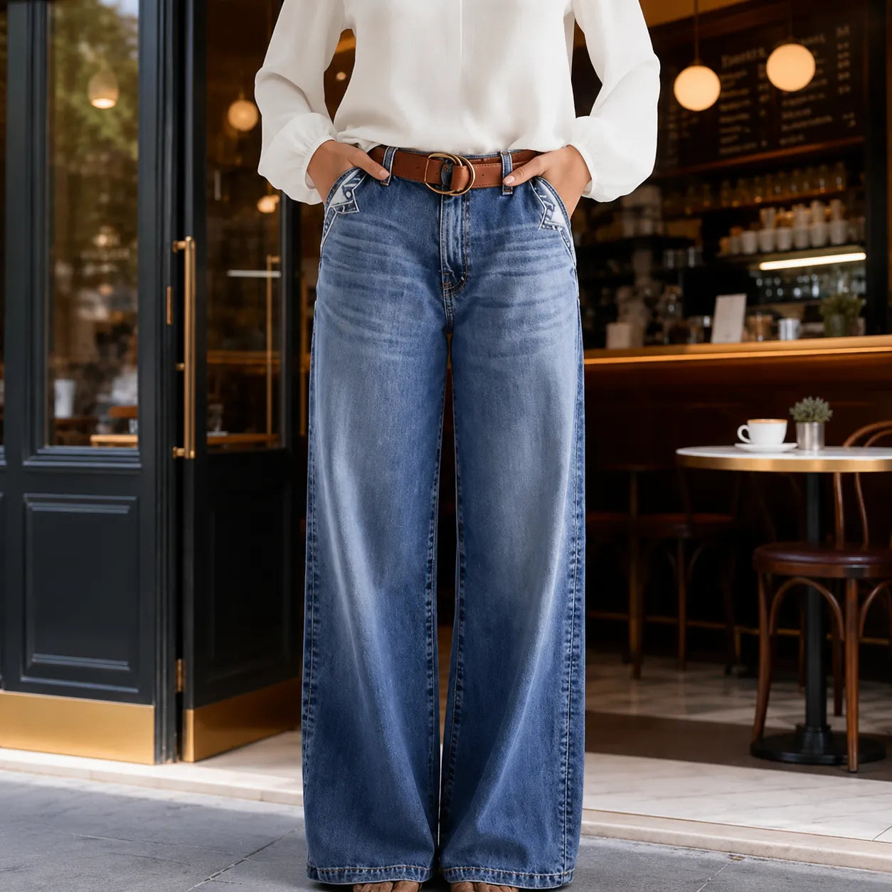 Women's Vintage Wide-Leg Flare Jeans