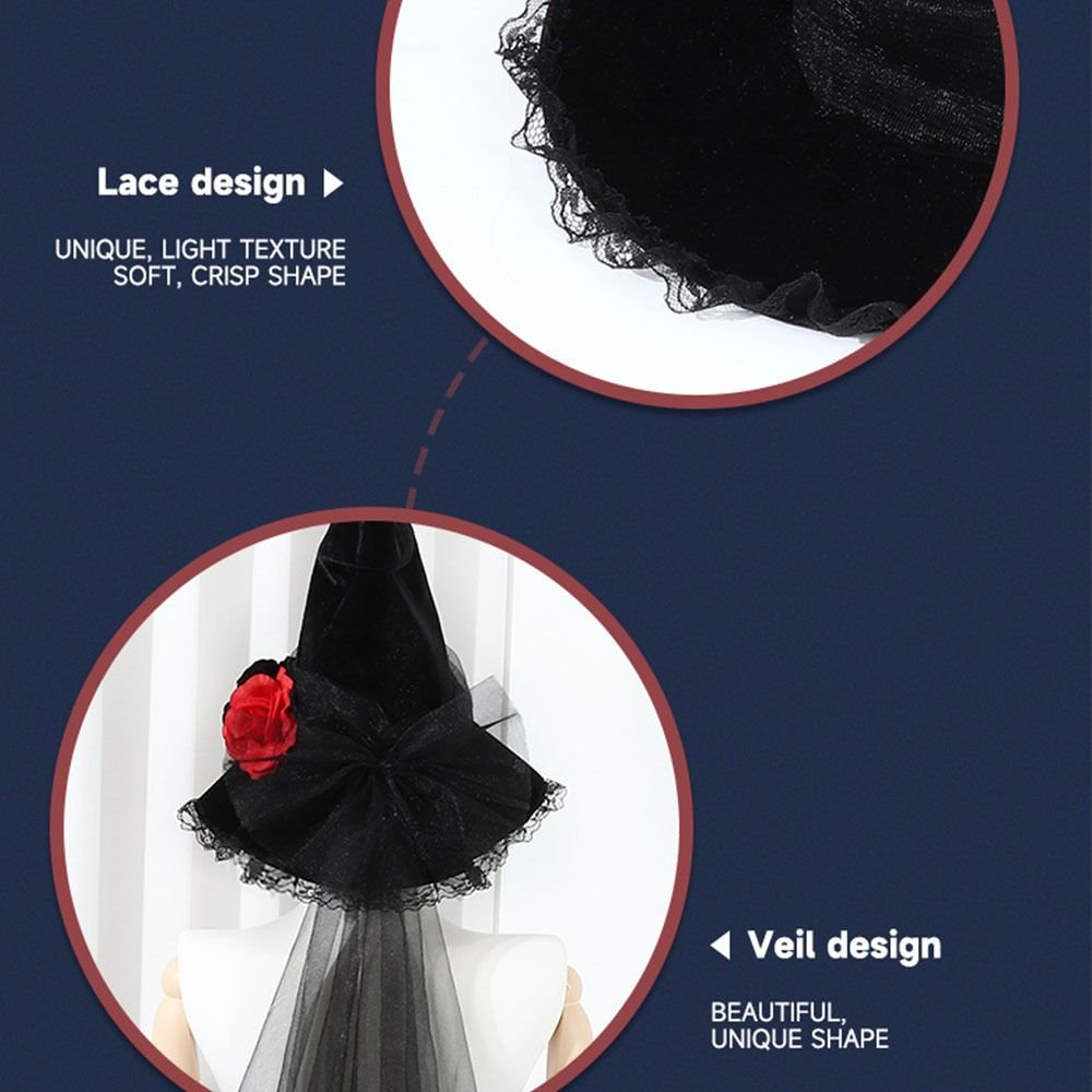 Baroque gothic witch hat Halloween accessory