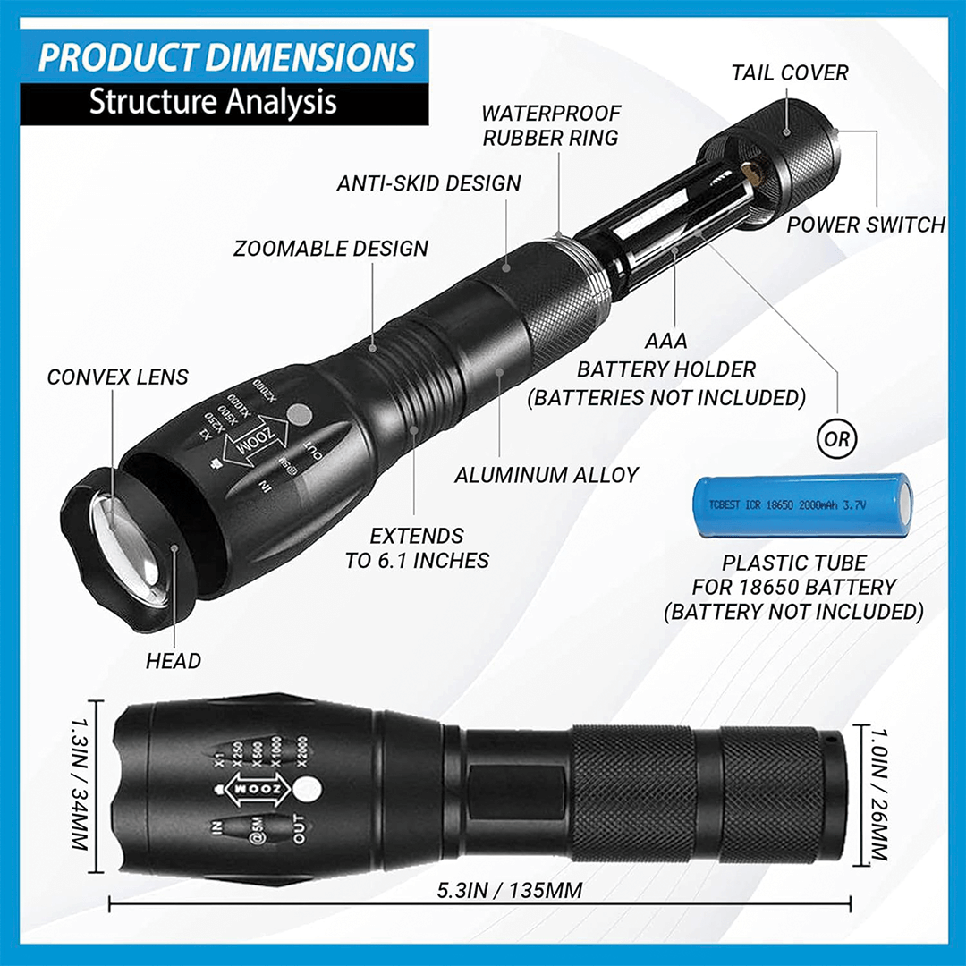 VitalTac tactical flashlight product view